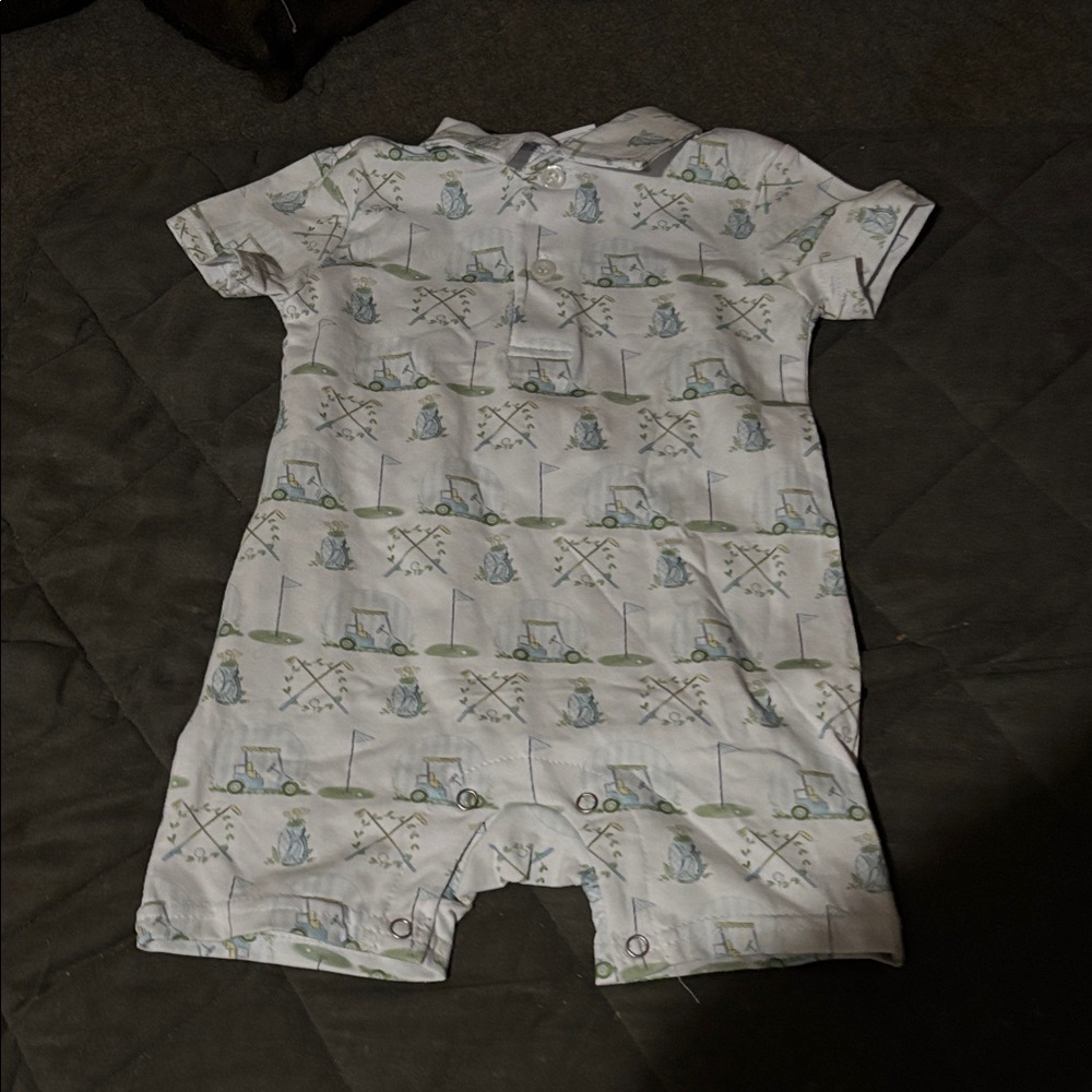 Trotters Kids Romper with Charming Golf Print